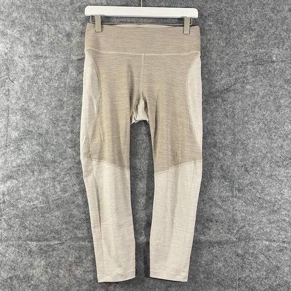 Outdoor Voices Leggings Medium Beige 2-Tone High Rise Cropped Capri Knee Cap - Picture 2 of 12
